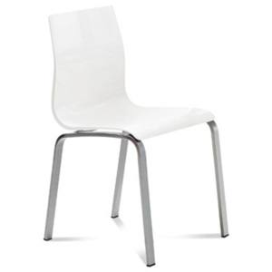 Jídelní židle Gel-R podnož nerez sedák bílý plast