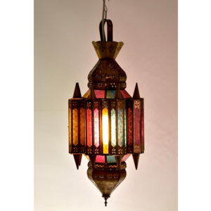 SB Orient Arabská lampa, multibarevná, mosaz, sklo, ruční práce, cca 28x65cm