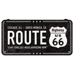 Nostalgic Art Závěsná cedule: Route 66 (Chicago - Santa Monica) - 10x20 cm