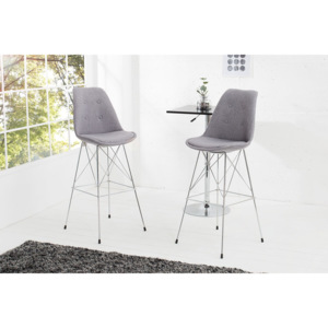 Designová barová židle Sweden retro / šedá