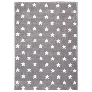 LIVONE Dětský koberec STARS stříbrná-šedá/bílá 80x150 cm