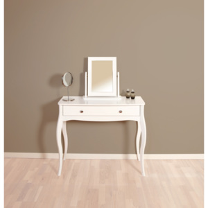Harmonia Toaletní stolek se zrcadlem Baroko - bílá 80 x 100 x 40cm