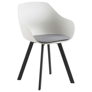 Design Scandinavia Jídelní židle Vilma s kovovou podnoží (SET 2 ks), bílá/šedá