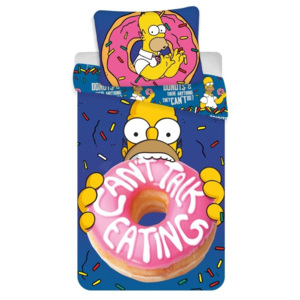 Jerry Fabrics, bavlněné povlečení Homer Simpson Donut, 140 x 200 cm