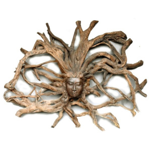SB Orient Dřevěná hlava Déví z kořene rambutanu, 190x160cm