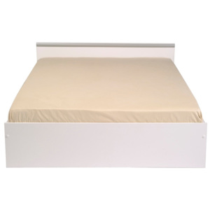 Bílá dvoulůžková postel se 2 zásuvkami Parisot Arlette, 140 x 200 cm