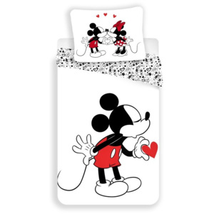 Jerry Fabrics, dětské bavlněné povlečení Mickey Heart, 140 x 200, 90 x 70 cm