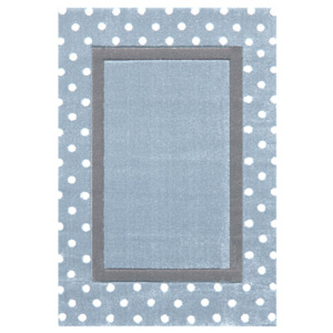 LIVONE Dětský koberec Tečky modrá/stříbrná-šedá 120x180 cm
