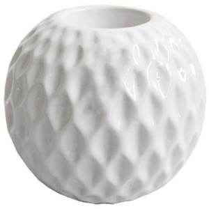 Svícen Stardeco keramika bílý 10x10cm