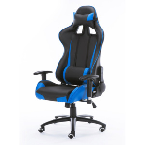 Herní židle k PC RUNNER s područkami černá-modrá