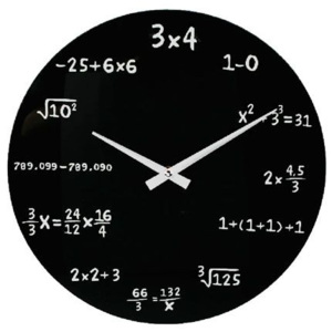 Matematické skleněné hodiny - Černé