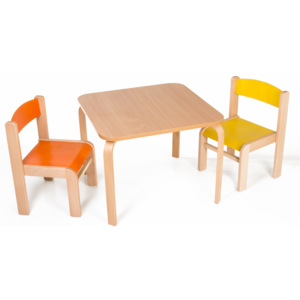 Hajdalánek Dětský stolek SIMBA + židličky LUCA (žlutá, oranžová) SIMBALUCAORZL