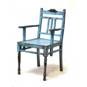Mobler Tyrkysová židle, antik, teakové dřevo, kování, 53x50x88cm