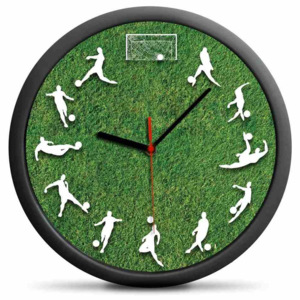 Fotbalové nástěnné hodiny, Průměr 30 cm