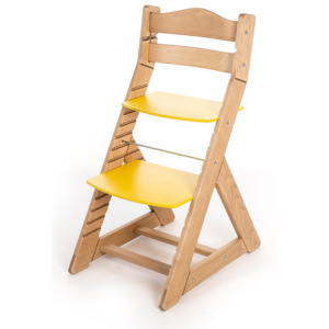 Hajdalánek Rostoucí židle MAJA - opěrka do kulata (dub světlý, žlutá) MAJADUBSVEZLUTA