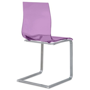 Jídelní židle Gel-SL podnož nerez sedák fialový plast