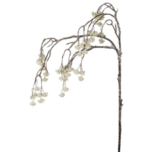 Umělá zimní květina zasněžené bobule Sia Home Fashion bílá 158cm