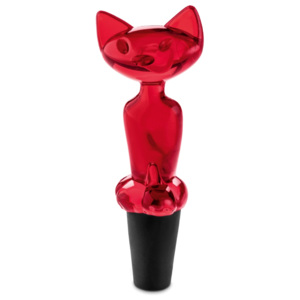 Zátka Koziol kočka červená 11x4x3cm
