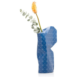 TINY MIRACLES Papírový obal na vázu Grid Blue, Vemzu