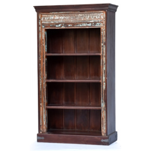SB Orient Knihovna z palisandrového dřeva, starý portál, tyrkysová patina, 101x42x175cm