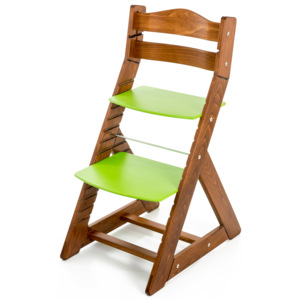 Hajdalánek Rostoucí židle MAJA - opěrka do kulata (dub tmavý, zelená) MAJADUBTMAVYZELENA