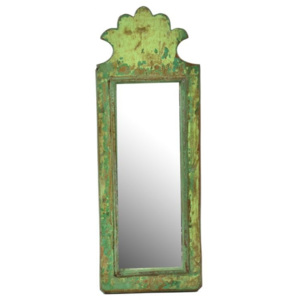 SB Orient Zrcadlo v rámu z antik dřeva, zelné, 13x36x2cm