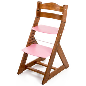 Hajdalánek Rostoucí židle MAJA - opěrka do kulata (dub tmavý, růžová) MAJADUBTMAVYRUZOVA