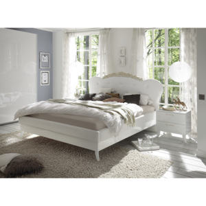 Čalouněná postel Dea-P imitace kůže bílá