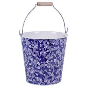Modrý kbelík s květy Esschert Design Sandy