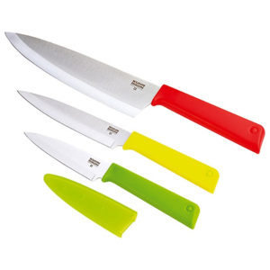 Kuhn Rikon Sada nožů 3ks červený/žlutý/zelený 18, 13 a 9,5 cm