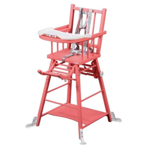 Rozkládací jídelní židlička Marcel růžová