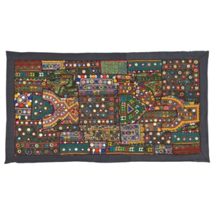 SB Orient Patchworková tapiserie z Rajastanu, ruční práce, 80x45 cm