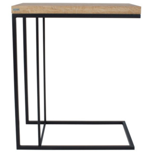 Černý odkládací stolek s deskou z dubového dřeva take me HOME Felix, 50 x 30 cm