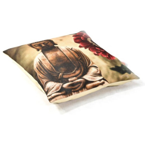 SB Orient Povlak na polštář, krémový, tisk Buddha, 40x40cm