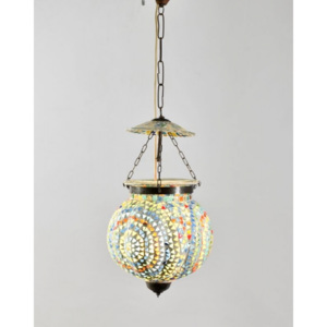 Skleněná mozaiková lampa, multibarevná, ruční práce, průměr 25cm, výška 25cm