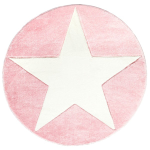 LIVONE Dětský koberec STAR růžová/bílá 160 cm