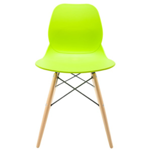 Židle BFW - zelená - plast / dřevo / kov
