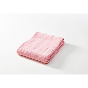 BabyDan bavlněná háčkovaná deka růžová