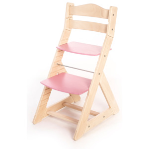 Hajdalánek Rostoucí židle MAJA - opěrka do kulata (bříza, růžová) MAJABRIZARUZOVA