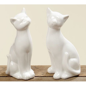 Kočka bílá porcelánová 2 druhy (cena za kus) 25cm Boltze