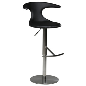 Černá barová nastavitelná židle s koženkovým sedákem DAN-FORM Denmark Flair