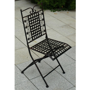 Kovová skládací židle v černé barvě AH0509BK