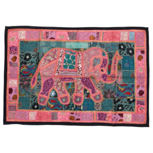 SB Orient Unikátní patchworková tapiserie z Rajastanu, ruční práce, 105x150 cm