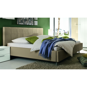 Čalouněná postel Linea-P1-180 bílá imitace kůže