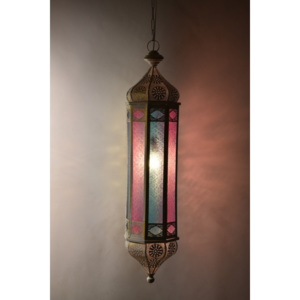 SB Orient Arabská lampa, multibarevná, mosaz, sklo, ruční práce, cca 21x97cm