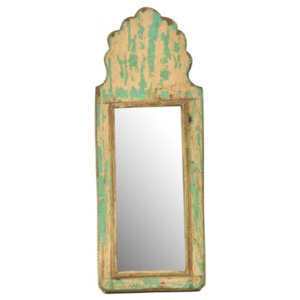 SB Orient Zrcadlo v rámu z antik dřeva, zelné, 15x39x3cm