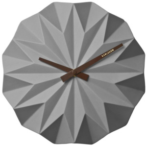 KARLSSON Šedé nástěnné hodiny – Origami – II.jakost