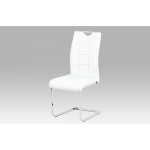 Jídelní židle bílá koženka / chrom DCL-411 WT Autronic