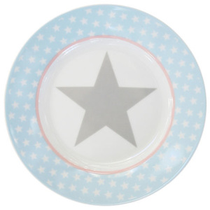 Porcelánový talíř Stars 20 cm - modrý (Krasilnikoff)