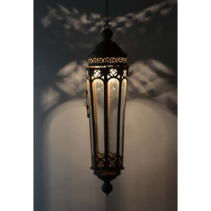 SB Orient Prosklená lampa v orientálním stylu, ruční práce, cca 20x75cm
